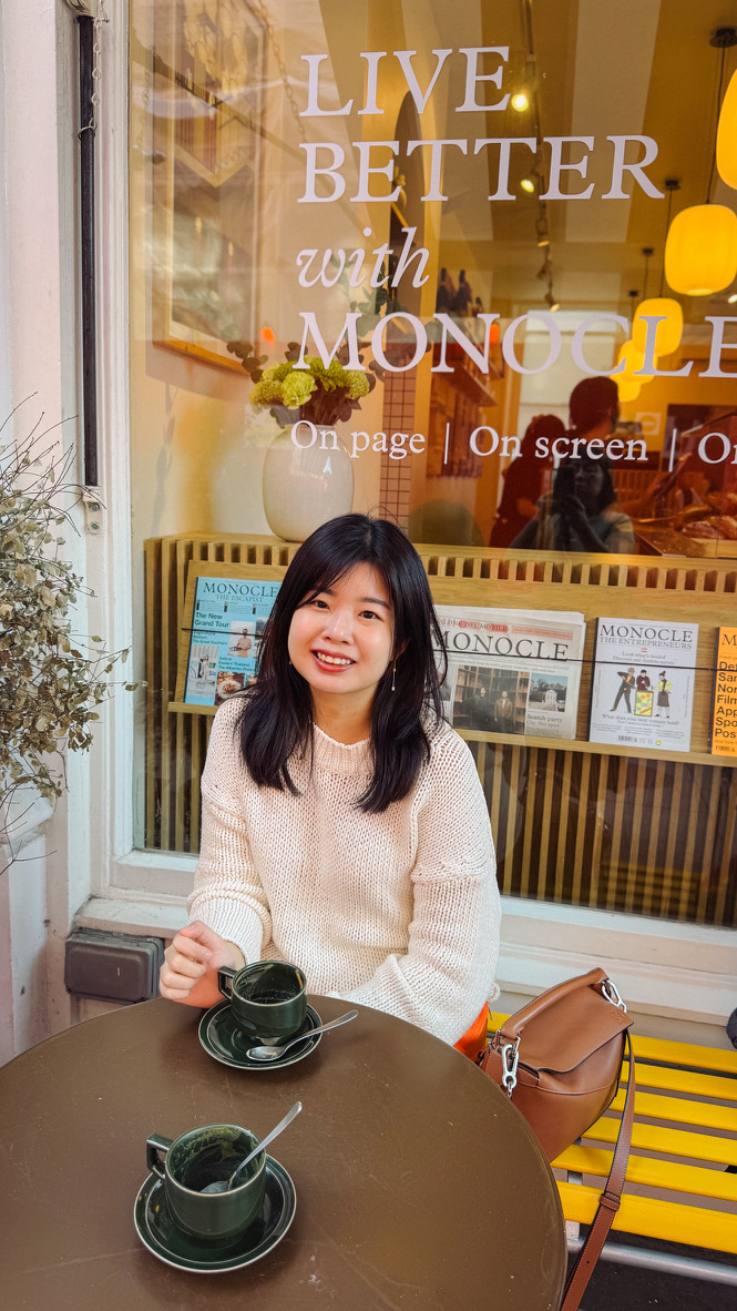 Coffee outside the Monocle café
